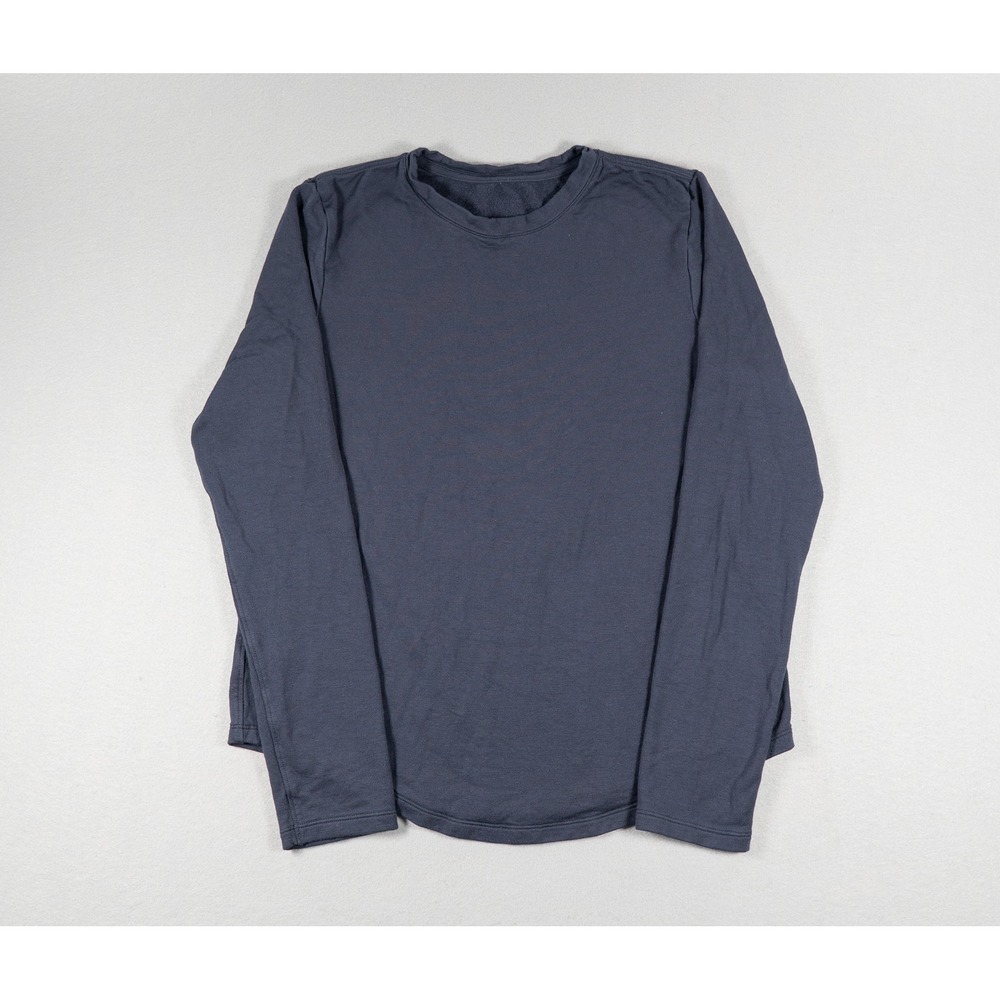 Lululemon Navy Blue Long Sleeve Crewneck Pullover Curved Hem Top